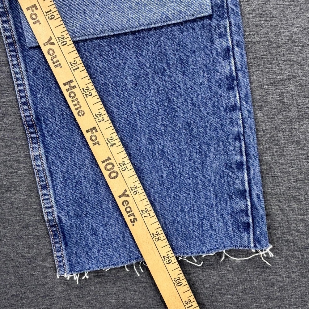 Levis 551 Jeans Mens 31x29 Blue Relaxed Fit Patchwork Raw Hem Straight Leg Denim - Picture 6 of 16